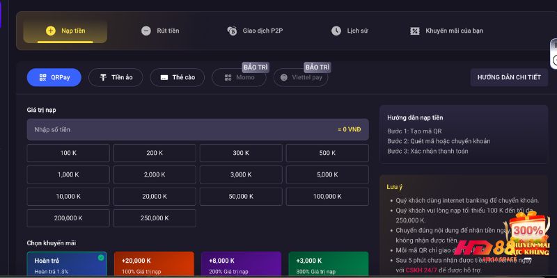 Nạp tiền HD88