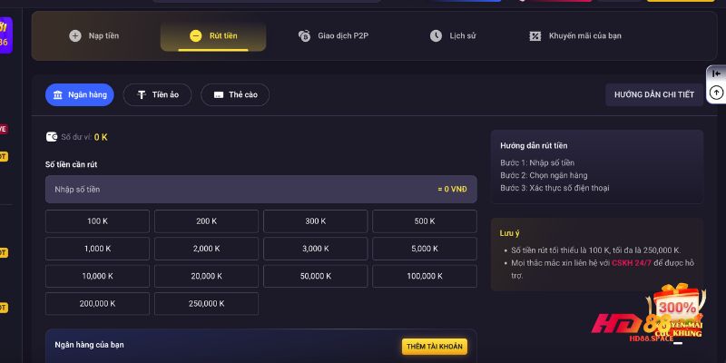 Rút tiền HD88